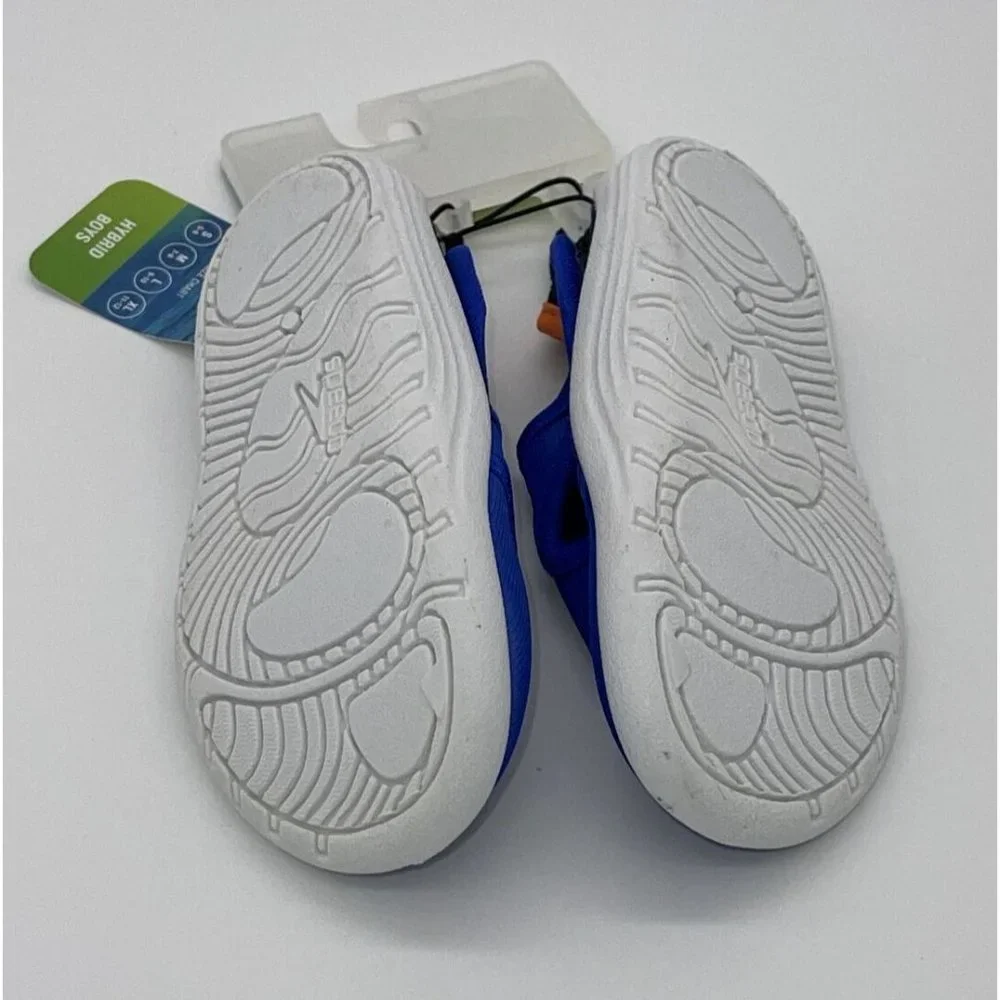 NWT Speedo Boys Kids Small 5/6 Hybrid Water Shoes Blue White